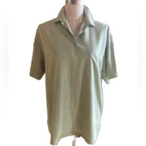 Preview Collection Womens light sage silk Short Sleeve Top Size S